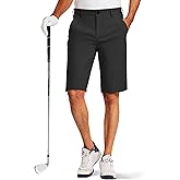 PULI Men's Golf Shorts 11 Inch Inseam Flat Front Lightweight Quick Dry with 5 Pockets for Travel Casual Business