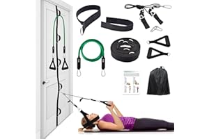 ATENTO Cervical Neck Traction Device Over Door for Home Use, Spine Decompression Hammock Stretcher with Muti-Anchor Door Strap for Physical Therapy Exercise,Neck Pain and Shouler Relief