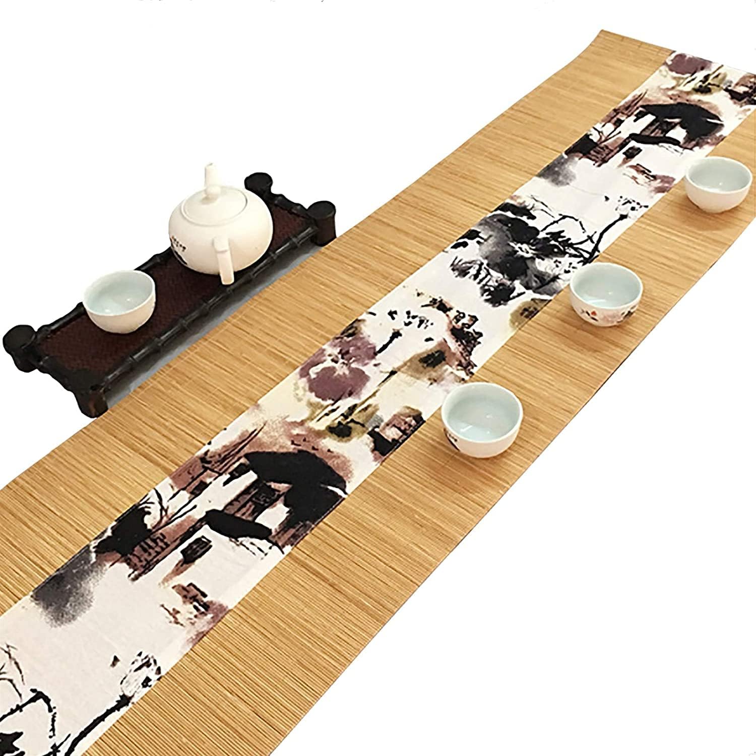 Bamboo Braided Hotel Home Dining Table Runner Mat, Long Placemat Bamboo