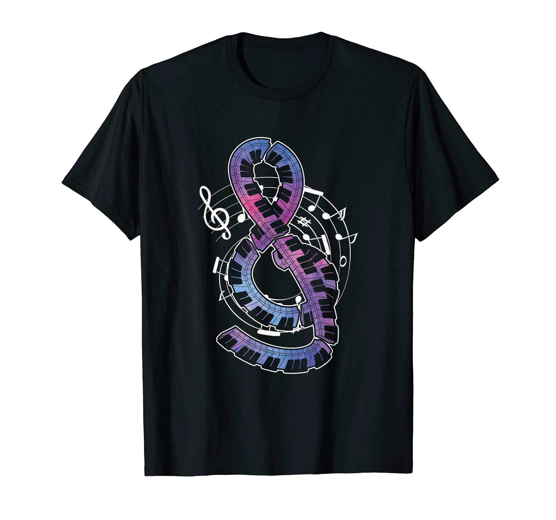 Treble Clef Keyboard Classical Music Notes Pianist Piano T-Shirt