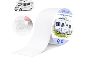 RISTOW (Upgrade Version) RV Roof Sealant Tape, 4" x 50ft RV White Roof Seal Tape Weatherproof Sealant Roofing Tape for RV Repair Boat Sealing, Camper Roof Leaks