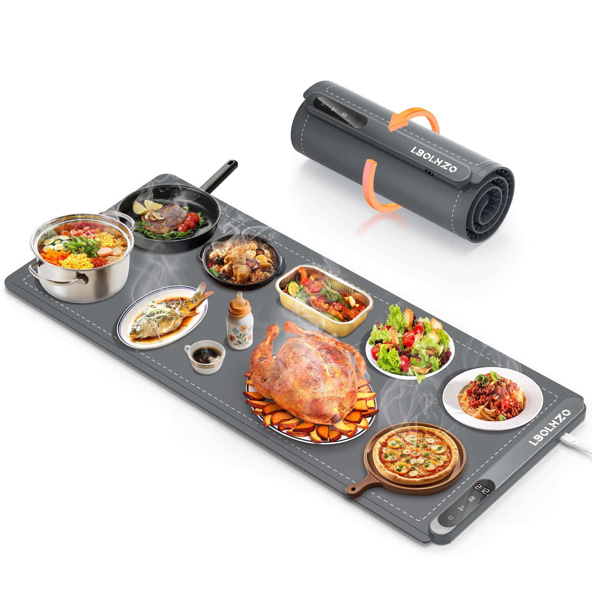 Photo 1 of Warming Mat For Food Extra Large 36"x16" 580W Food Warmer Chafing Dishes for Buffet,Food Warming Mat,Food Warmers for Parties Buffet,Portable Heating Pad 6 Level Temp 6 Hour Timer