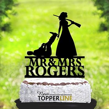 Deer Hunting Season Funny Bride Wedding Cake Topper Groom Top Get