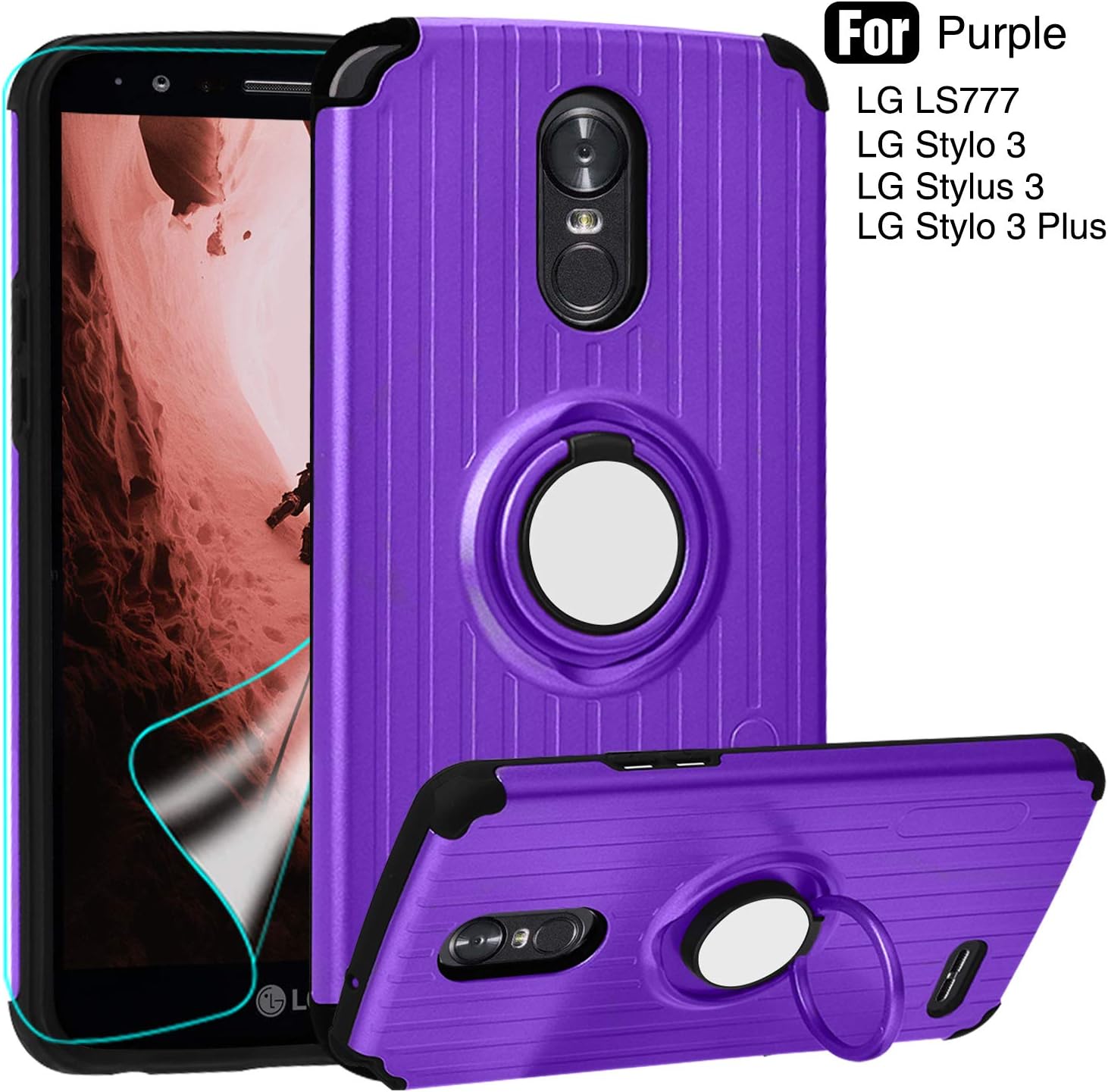 Best lg stylo 3 purple case with kickstand