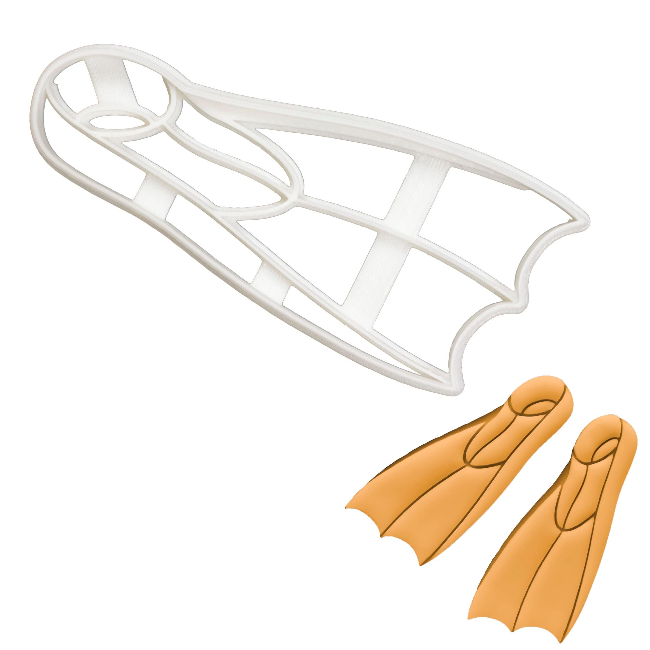 BAKERLOGY Scuba Flipper Cookie Cutter - Detailed Biscuit Cutter Design for Baking and Crafts, Ideal on Fondant, Dough, Clay