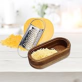 Cheese Grater - Stainless Steel Cheese Grater With Wood Container Hand Grater Mini Grater Shredder Zester Grater Box Graters 