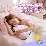 Marsjoy Pink Unicorn Plush Pillow 12in Kids Cuddly Toy Soft Plush view 5