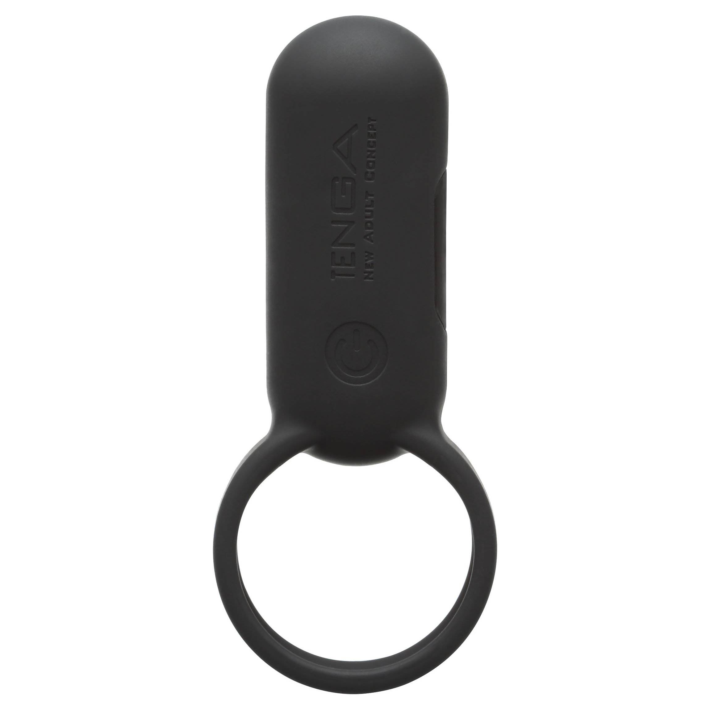 Tenga Smart Vibe Ring Black - Rechargable vibrating penis ring for men and women in black - Can also be used as a finger vibrator - made of body safe silicone