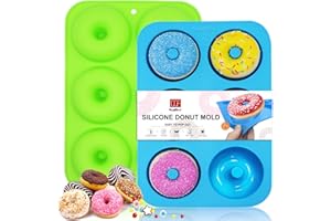Walfos Silicone Donut Mold - Non-Stick Silicone Doughnut Pan Set, Just Pop Out! Heat Resistant, Make Perfect Donut Cake Biscu