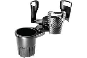LIMITLESS INNOVATIONS Limitless Dual CupStation - 2-in-1 Expandable Cup Holder with 360° Rotating Base – Black
