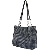 Ulisty Women Corduroy Tote Bag - Casual Shoulder Bag for Daily Shopping & Fashion