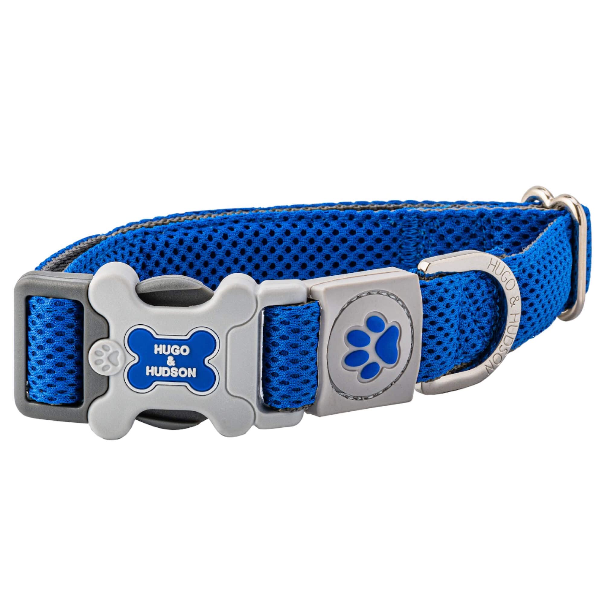HUGO & HUDSON Dog Collar with Quick Release Safety Buckle and Quick Dry Mesh Fabric, Royal Blue, XS