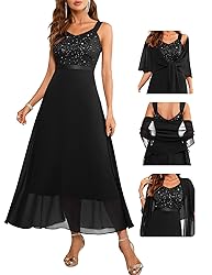 BeryLove Women Formal Wedding Guest Sequin Glitter
