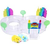 ZhuZhu City Downtown Starter Playset &ndash; Interactive Electronic Hamster Toy with Pipsqueak &amp; Sophie &ndash; 40+ Sounds &amp; Actions &ndash; Expandable Track Set Gift for Kids Ages 4+