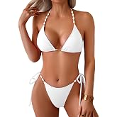 swimall Women's Thong Bikini Set Sexy String High Cut Triangle Swimsuit Two Piece Brazilian Bathing Suit