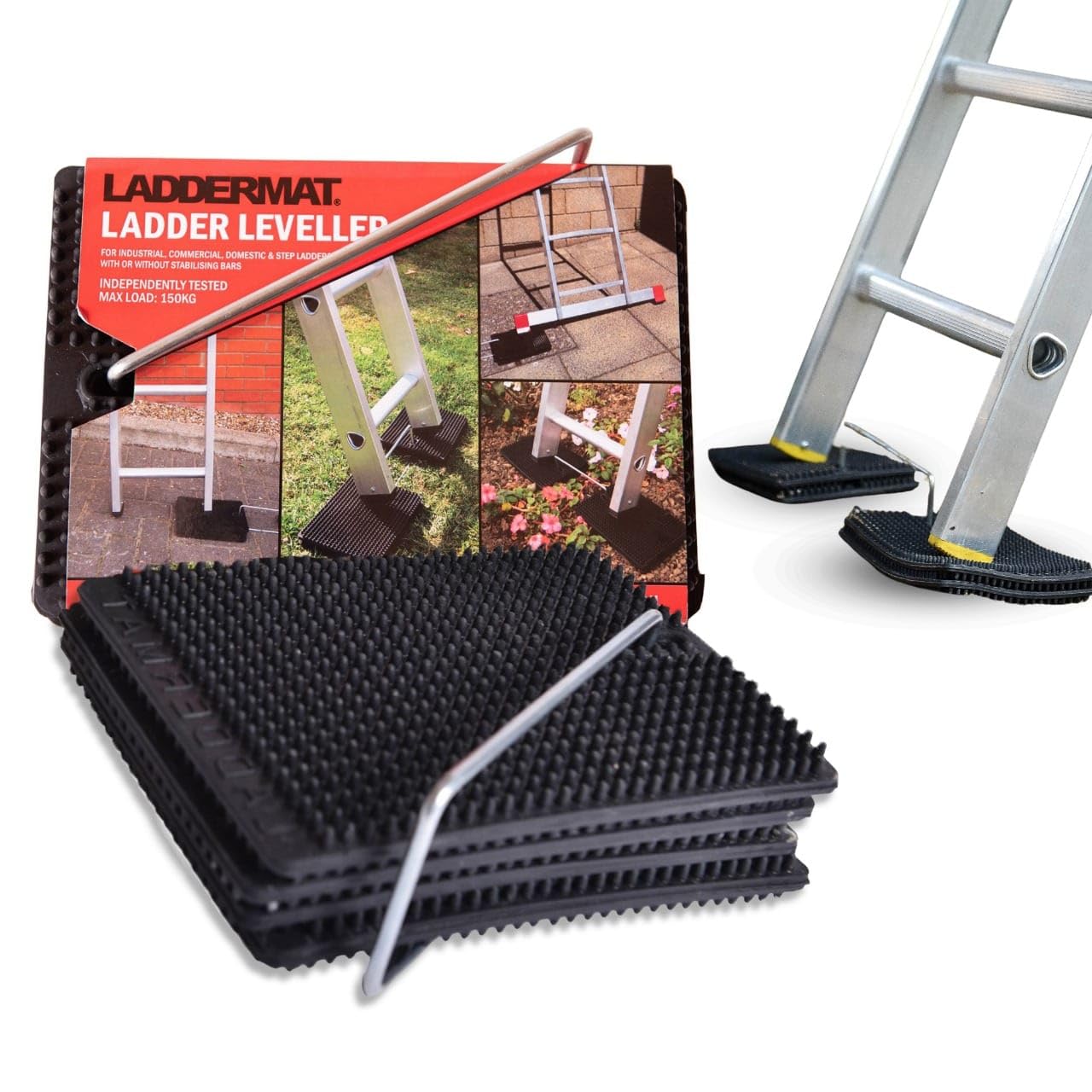 Laddermat Ladder Stabilizer & Leveler – Non-Slip Safety Base for Ladders on Uneven Ground, Grass, Gravel & Soft Surfaces – Prevents Sinking, Durable Ladder Safety Accessory for Home & Jobsite