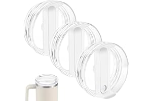 ANLVICO 3Pack 40 OZ Tumbler Lids Fit for Stanley Cup, Replacement Lids Fit for Stanley Adventure Quencher Travel Tumbler 40 OZ, Clear Spill Proof Tumbler Cover for Stanley Cup Accessories, White