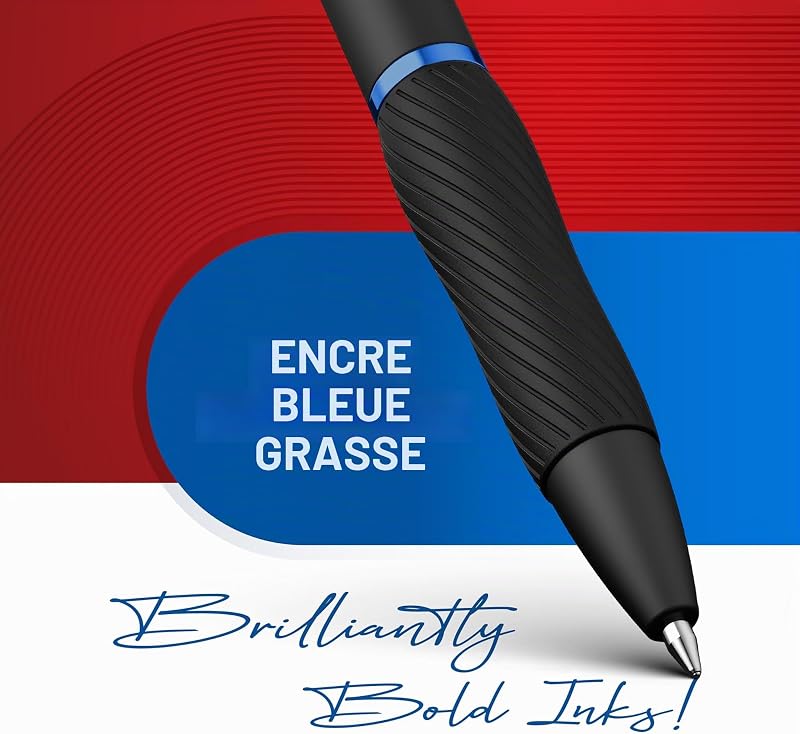 S-Gel | Stylos gel | Pointe moyenne (0,7 mm) | Encre bleue | Lot de 12