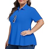 Casei Women's Plus Size Golf Polo Shirts Short Sleeve Collared Tennis Workout Tops Loose Fit UPF 50+