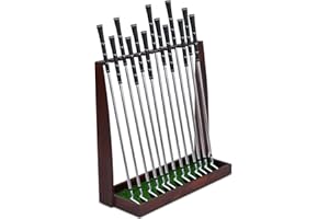 Lenwen Wooden Golf Putter Stand Golf Club Holder Stand Wooden Display Rack Floor Display Rack Club Organizer for Storage Sports Indoor Home Office Simulator Garage