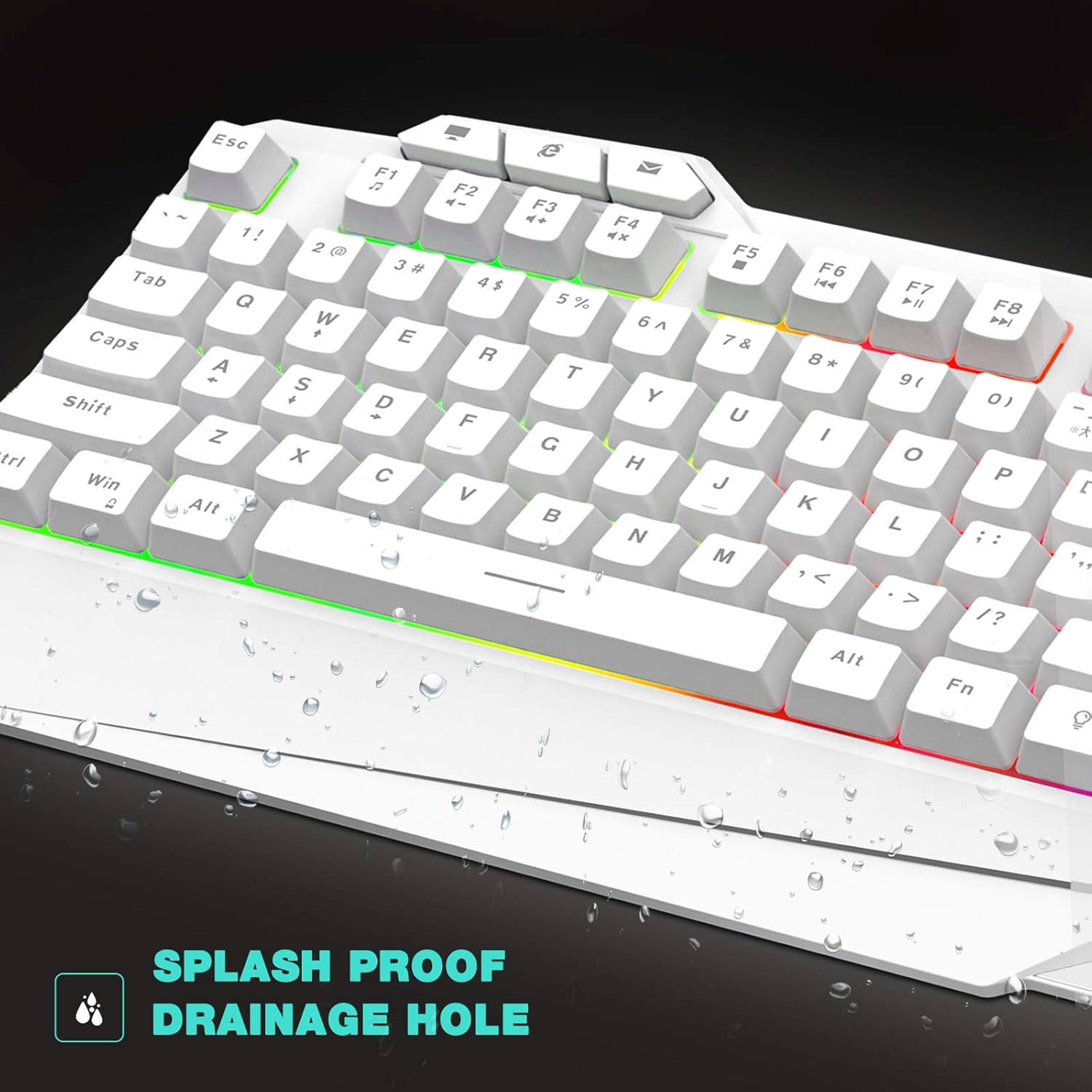 HAVIT Rainbow Backlit Wired Gaming Keyboard and Mouse Combo (White): Computers & Accessories