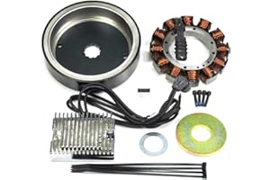 BILLET PROOF DESIGNS 32 Amp Alternator Charging System for 1970-1984 Shovelhead & 1984-1999 "EVO Evolution Big Twin FX/FL, Softail, Dyna, FXR, Touring Models (Except Twin Cam & EFI Models) with Stator, Rotor, Reg/Rec
