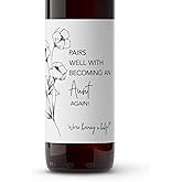 Pairs Well With Becoming an Aunt Again ● SET of 4 ● GENDER NEUTRAL Pregnancy Announcement Wine Labels Baby Announcement Friends Sisters Wine Label, Reveal, Alternative to Card A207-4AA