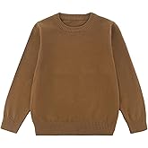GLEAMING GRAIN Toddler Boys Girls Crewneck Cable Knit Sweaters Kids Long Sleeve Chunky Pullover Tops 18 Months-8 Years