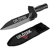 DR.ÖTEK Metal Detector Shovel for Digging, Heavy Duty Double Serrated Digging Tool with Carry Sheath, Digger Trowel for Garde