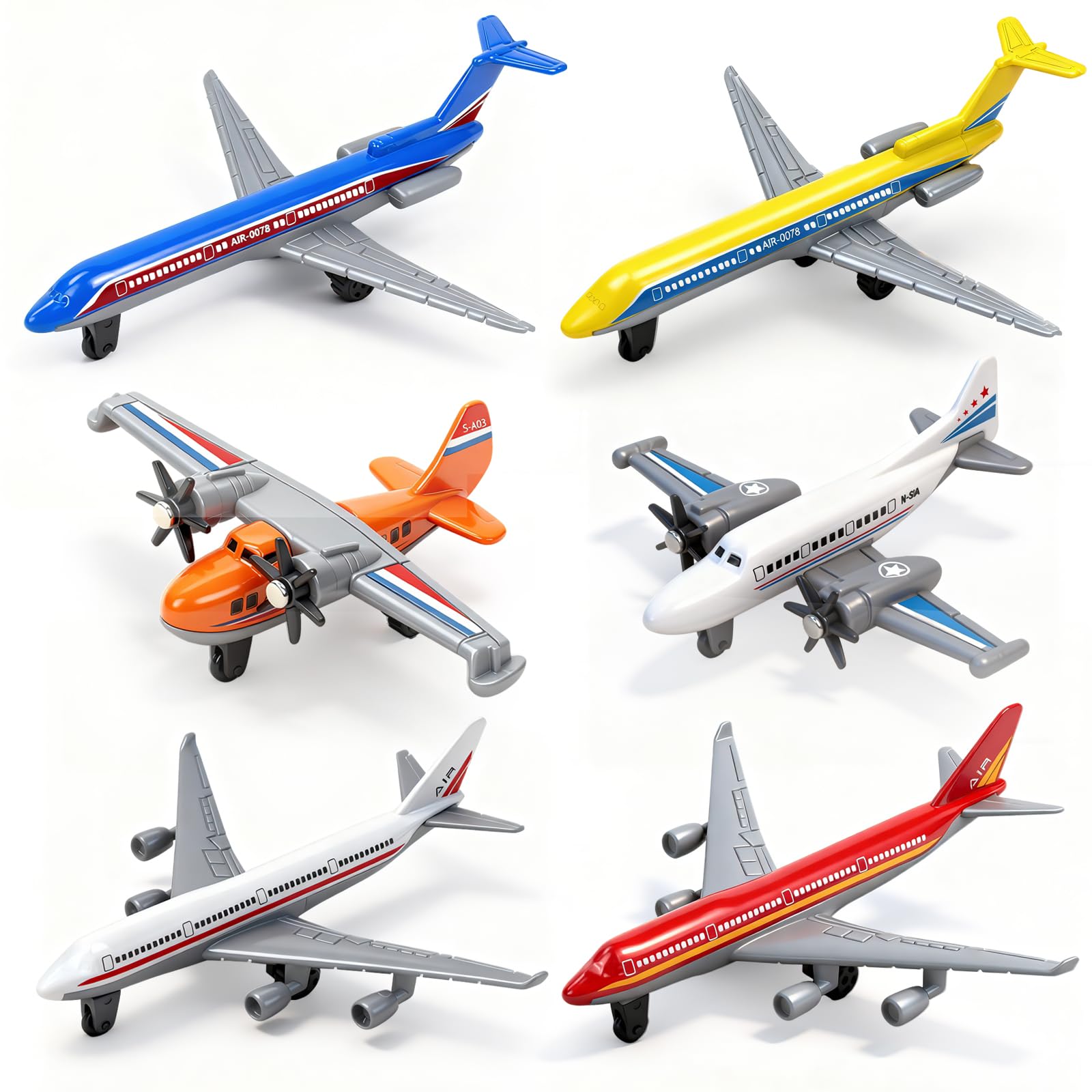 Photo 1 of ***MISSING PARTS***
***DAMAGE - PLEASE SEE PHOTOS/NOTES***
QUANA Airplane Toys, 6 Pack Metal Plane Pull Back Toy Airplanes for Kids 3-5 6 7 Years Old, Die Cast Aircraft Models Kids Play Vehicles Easter Basket Stuffers Birthday Gifts