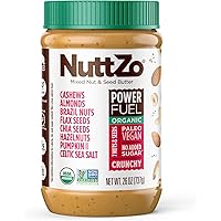 Organic NuttZo Power Fuel Crunchy Mixed Nut Butter Spread | Cashews Almonds Brazil Nuts Flax Seeds Chia Seeds Hazelnuts Pumpk