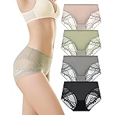 Chouchounel Women's Underwear Hipster Panties Lace Underwear For Women 4-Pack Lace Hipster Panties