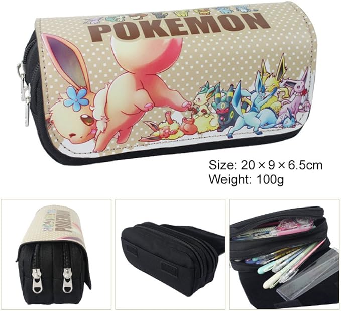 Amazon Dengguoli ペンケース ポケモン ピカチュー 筆箱 ペンホルダー ジッパー付き ピカチューとその仲間たち ぬいぐるみ おもちゃ