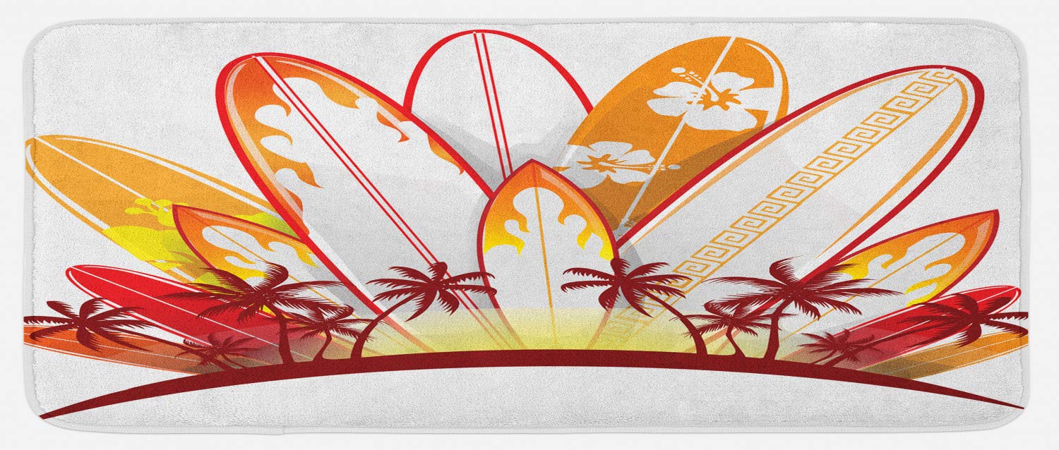 Amazon Com Lunarable Surfboard Kitchen Mat Island Surfboards