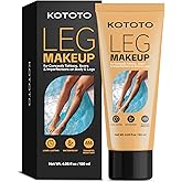 Kototo Tattoo Cover Up Makeup Waterproof (4.05 Fl Oz, Dark Brown), Long Lasting Leg & Body Foundation, Leg Makeup Waterproof No Transfer, Body Coverage Perfector for Tattoo, Scar & Skin Imperfections