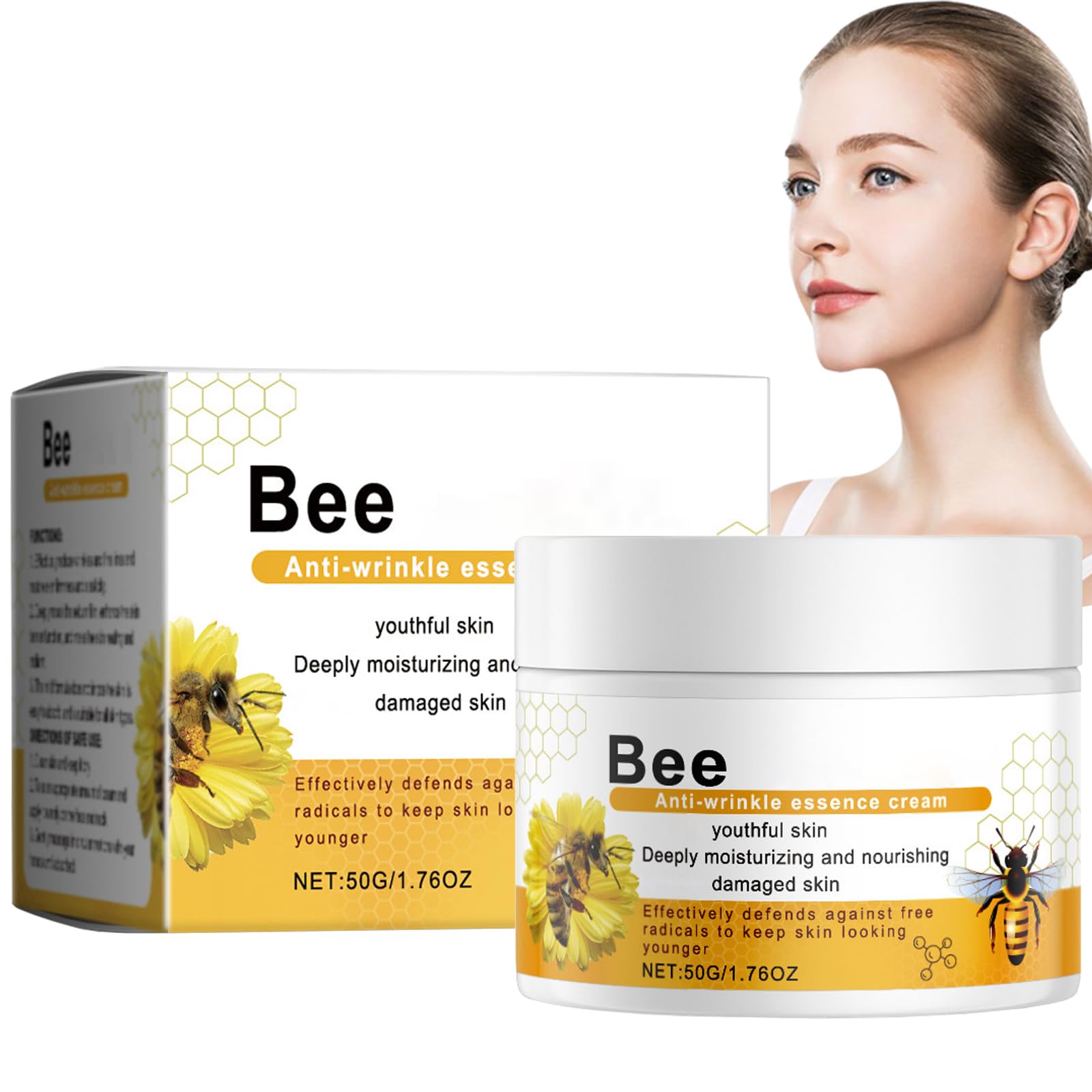 Bee Venom Anti Wrinkle Face Cream for Stretch Mark & Scar Treatment - Wrinkle Removal & Moisturizing,Fine Line Instant Face Lift Cream - Ideal for All Skin Types