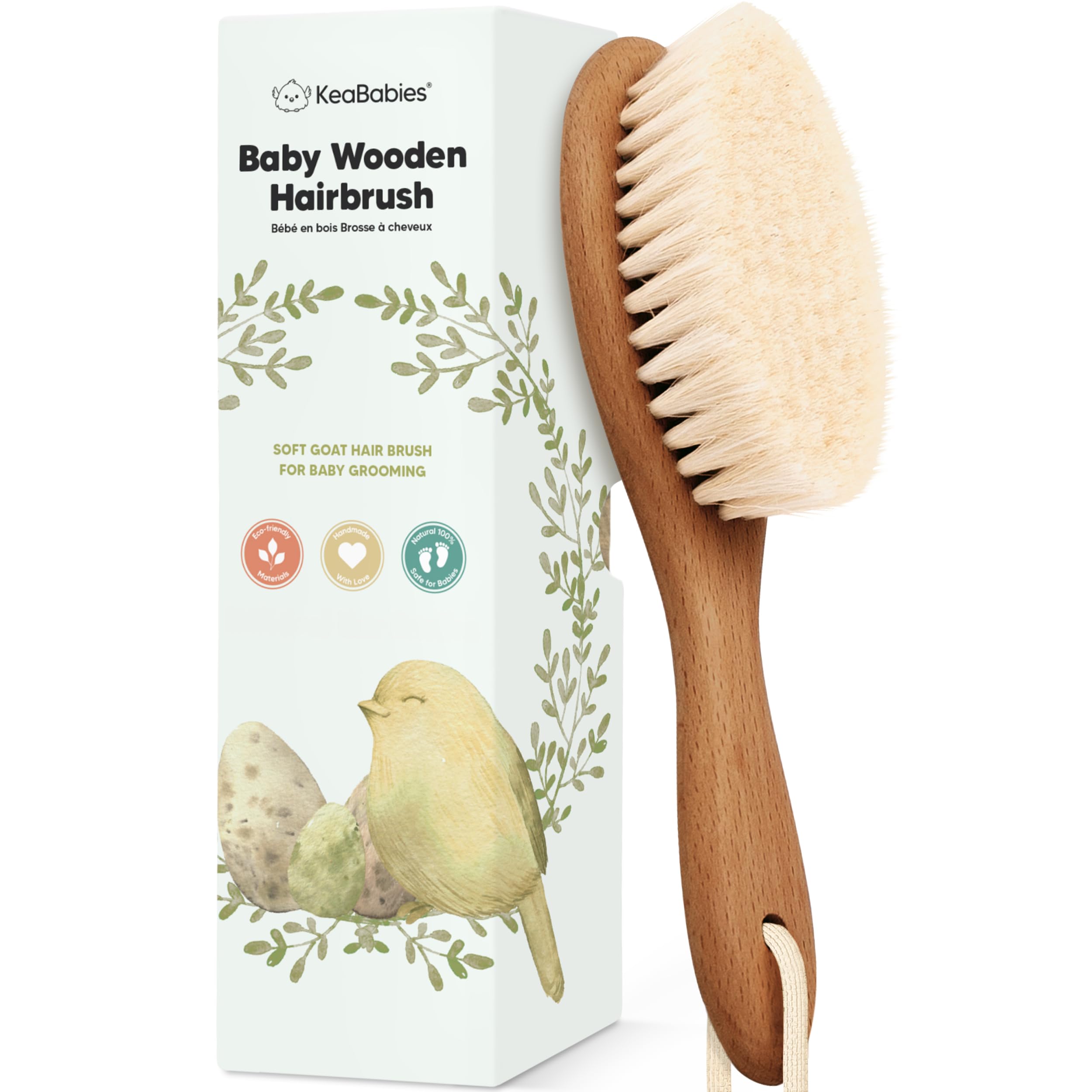 Photo 1 of Wooden Baby Hair Brush - Cradle Cap Baby Brush with Soft Goat Bristles, Perfect Gentle Scalp Newborn Comb for Infant, Girls, Boys, Bath Essentials(Dark Walnut, Oval)