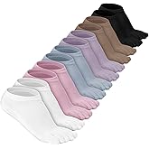 Bencailor 6/12/32Pairs Women Toe Socks Five Toe Cotton Socks Ankle Sock with Toes Separated for Women Men Athletic Running