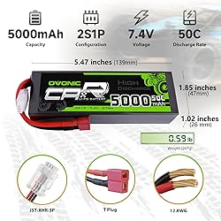 OVONIC 7.4V Lipo Battery 5000mAh 50C 2S Lipo