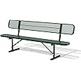 Sunnibety 8 Feet Heavy Duty Metal Park Bench for Outside, Outdoor Bench with Backrest & Portable Frame, Commercial Benches for Shopping Malls, Stores, Parks, Patios, Decks, Green