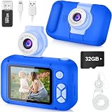 ARNSSIEN Kids Camera 2.4in IPS 180° Flip Lens 1080P 1000mAh 8GB TF Card