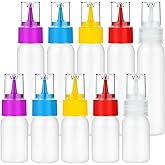 suoundey 10pcs Squeeze Writer Bottles 30ml/60ml Plastic Icing Bottles Small Easy Squeeze Bottle 1 And 2 Ounce For Cakes Cookie Decorating, Food Coloring, Food DIY & Ice Cream Decoration
