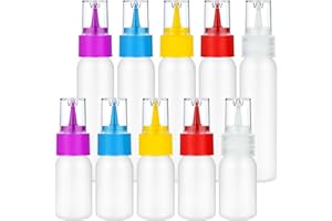 suoundey 10pcs Squeeze Writer Bottles 30ml/60ml Plastic Icing Bottles Small Easy Squeeze Bottle 1 And 2 Ounce For Cakes Cookie Decorating, Food Coloring, Food DIY & Ice Cream Decoration