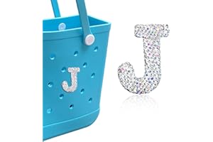 HLUWA Diamond Letter Charms for Bogg Bag, Alphabet Sparkling Rhinestones Lettering Accessories Charms for Bogg Bag and Simply Southern Bag, Insert Letter Charms for Handbag Beach Tote Bag.