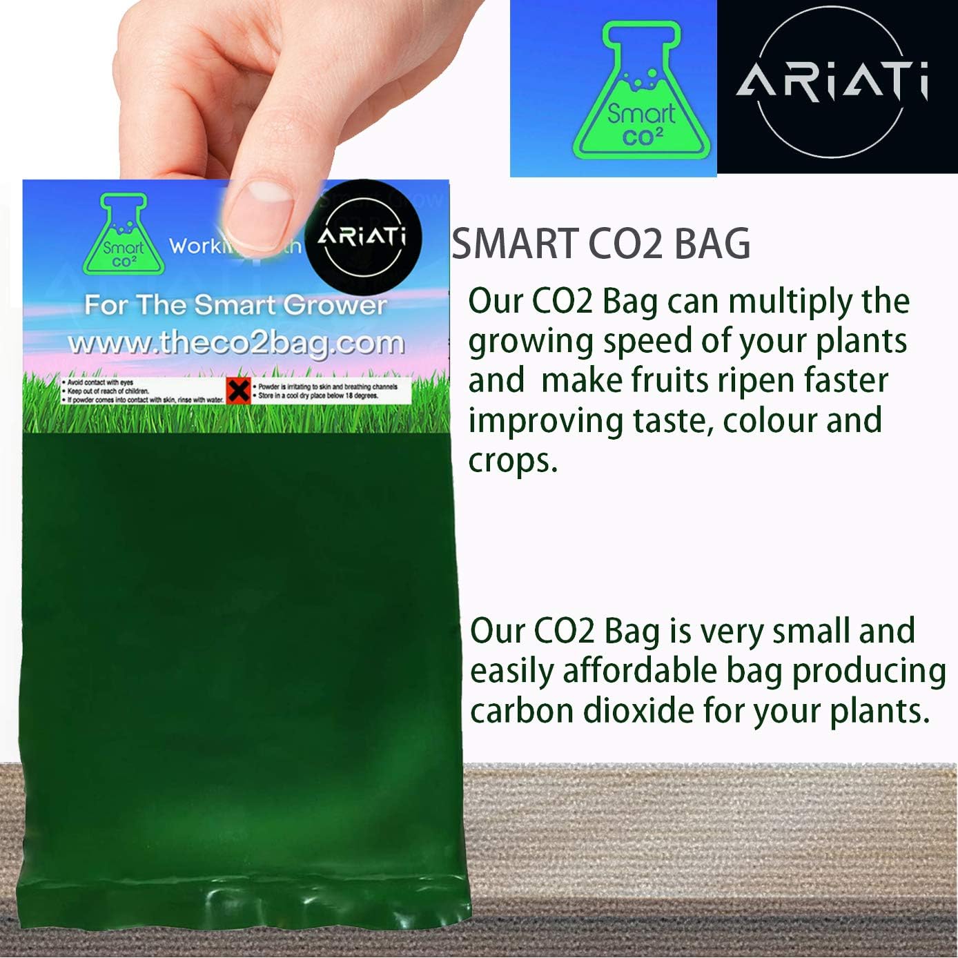 ARIATI UK CO2 Exhale Grow Bags Growing Tents Hydroponics Carbon Dioxide