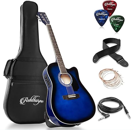Ashthorpe Full-Size Acoustic-Electric Guitar