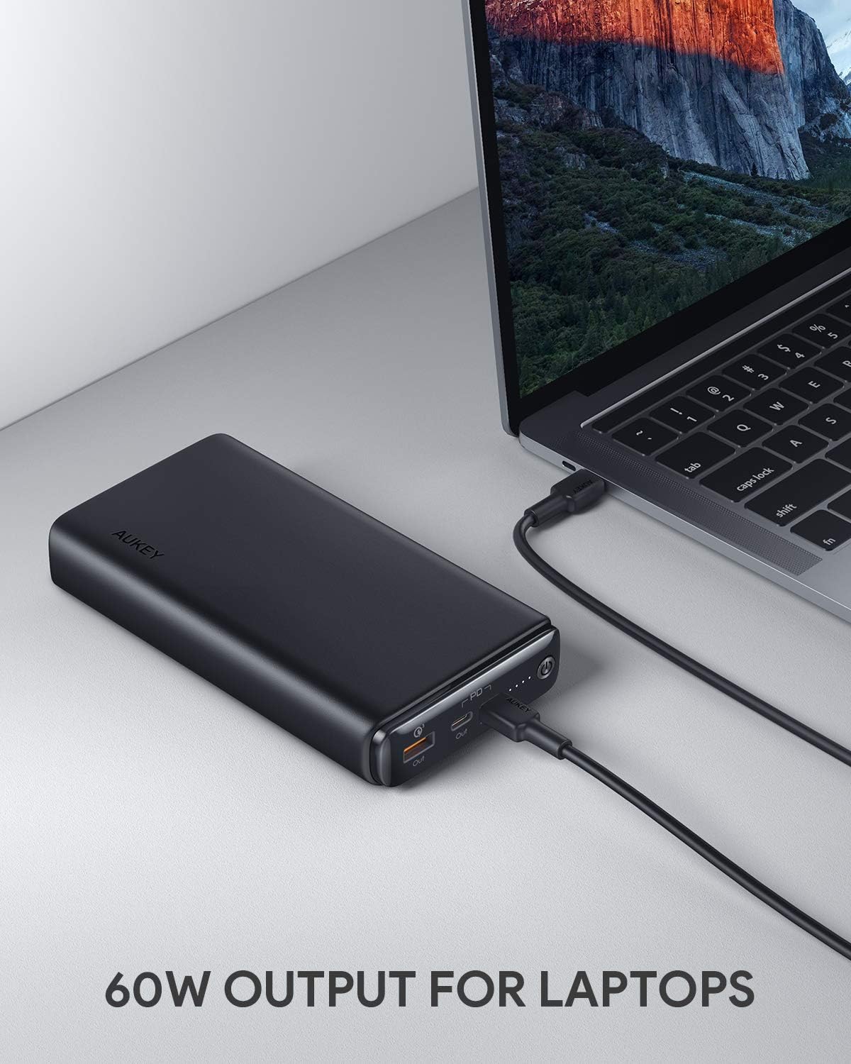 AUKEY USB C Power Bank 26800mAh, 60W PD Portable Charger with Quick Charge 3.0, Battery Pack Compatible with MacBook Pro/Air, iPhone 11 Pro/XS, USB C Laptop, Nintendo Switch, Tablet, Samsung and More: Home Audio & Theater