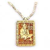 BRIJ HAAT Wooden Handmade Carving Bageshwar dham Hanuman ji Locket/pendant with Tulsi Kanthi Mala Pack