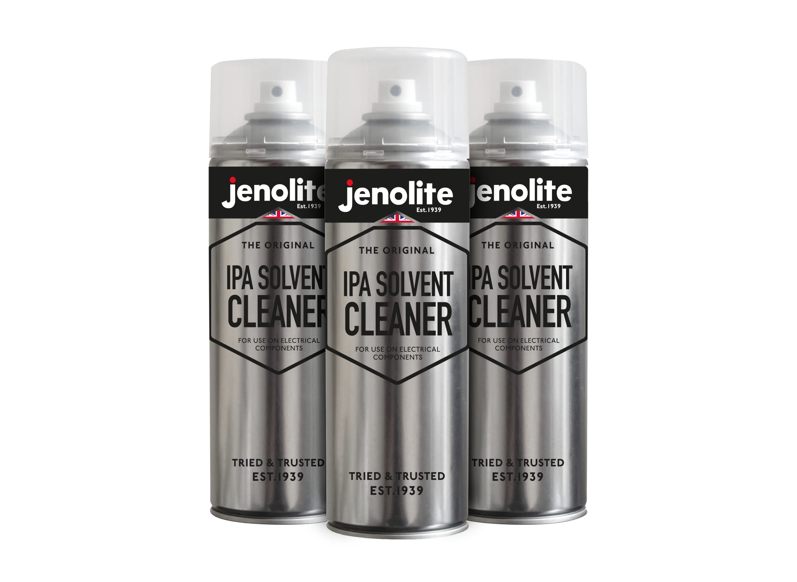 JENOLITE IPA Solvent Cleaner | Electrical Contact Cleaner | For Sensitive Electrical Equipment | Switches, Relays, PCBs & Conductors | Non-Conductive & Non-Corrosive | 3 x 500ml