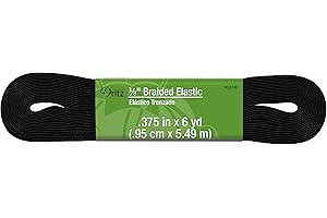 Dritz 9531B Braided Elastic, Black, 6 yd x 3/8"